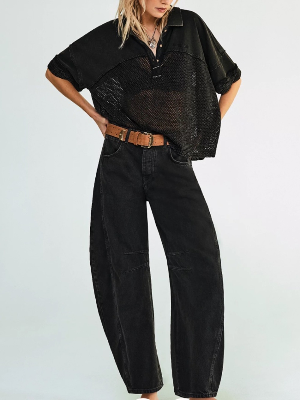 We The Free Good Luck Mid-Rise Barrel Jeans 24